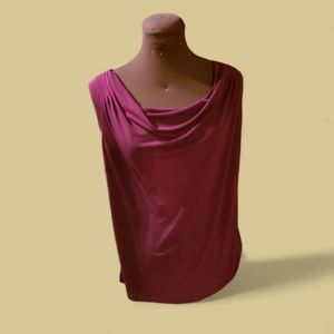 XL Calvin Klein sleeveless top w cowlneck.  Deep fushia/ mulberry